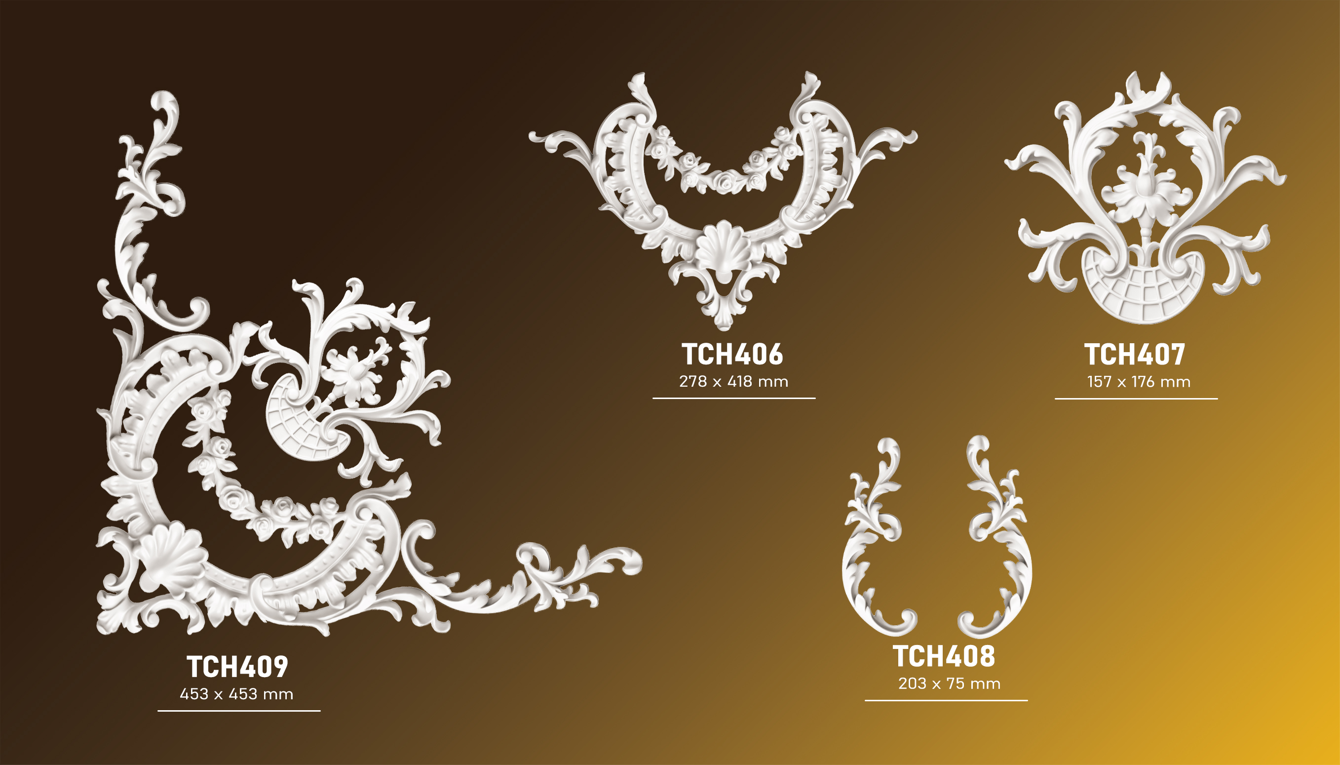 BỘ GHÉP HOA VĂN TRANG TRÍ PU TCH406-407-408-409